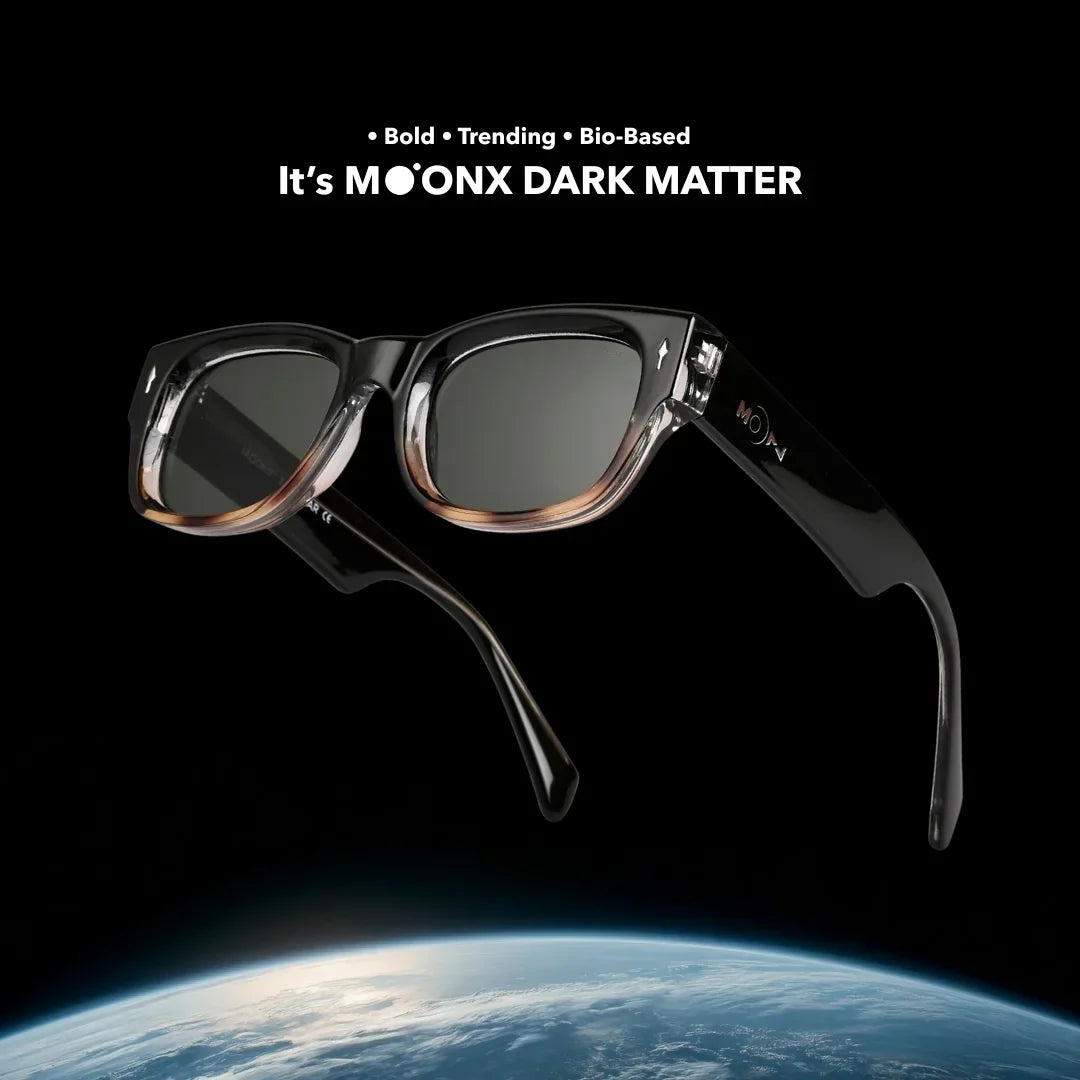 MoonX Dark Matter - Premium Bio-Based Sunglasses | UV400, Skin-Friendly, All-Black | By MoonX Luxury