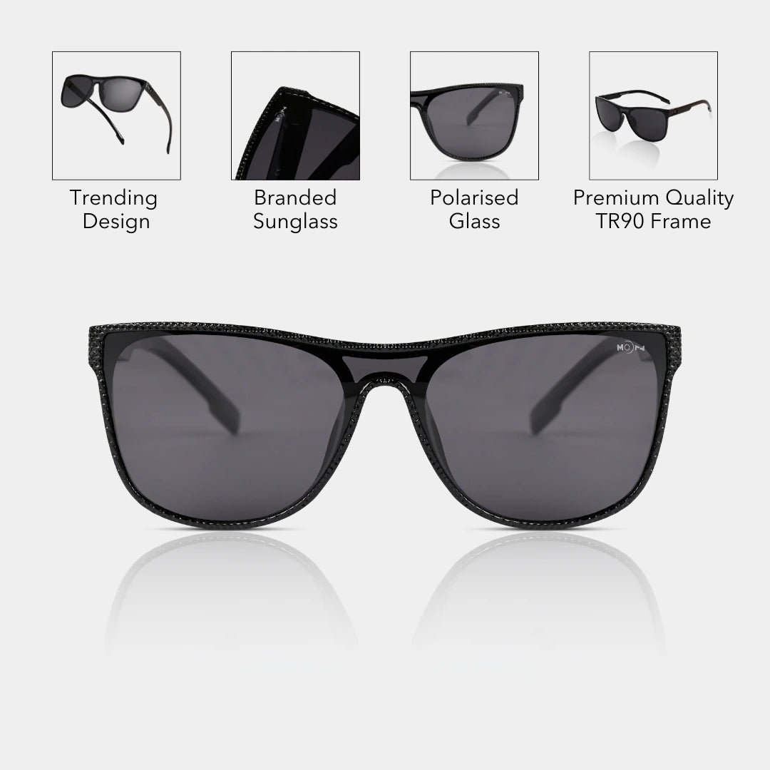 MOONX LYNX S1 – Polarised Classic Rectangular Sunglasses (Unisex)