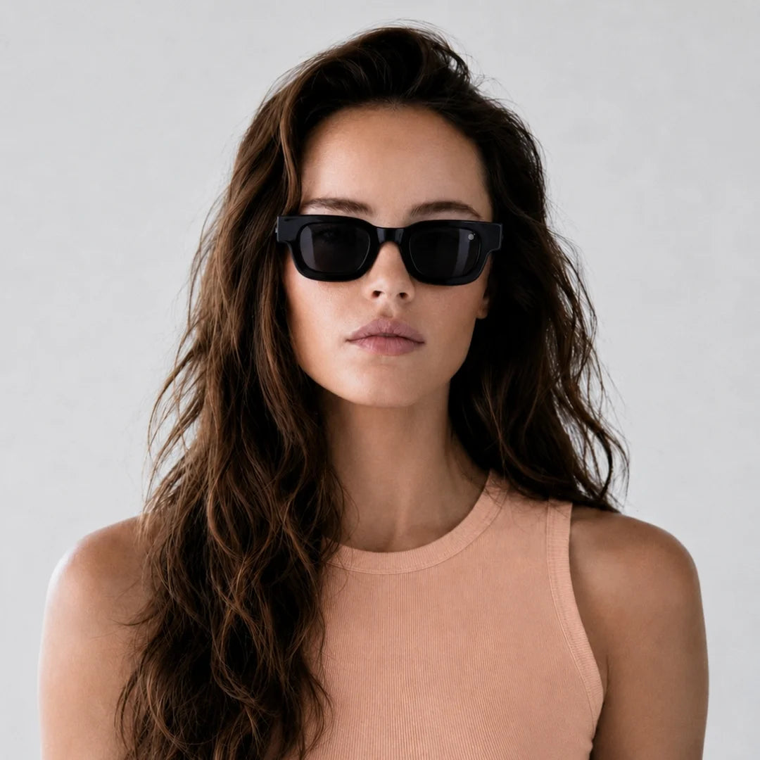 MOONX DARK STONE – UV400 Classic Bold Rectangular Sunglasses (Unisex)