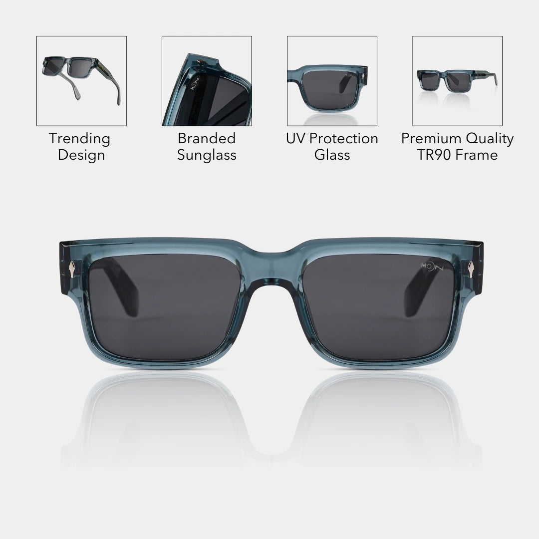 MOONX SUPERMOON S3 – UV400 Rectangular Frame Sunglasses (Unisex)