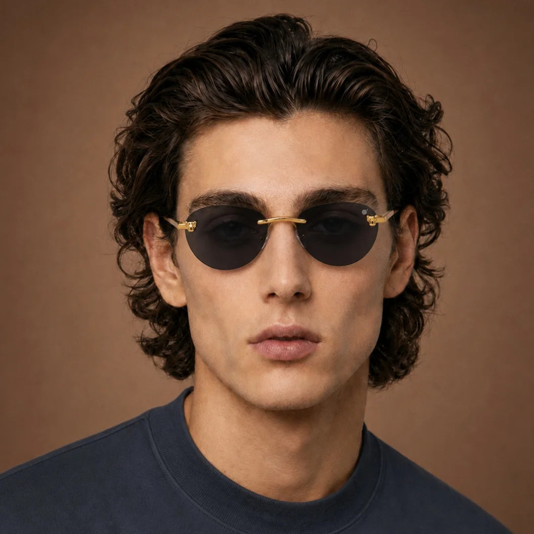 MOONX HIMALIA S1 - UV400 Rimless Oval Sunglasses