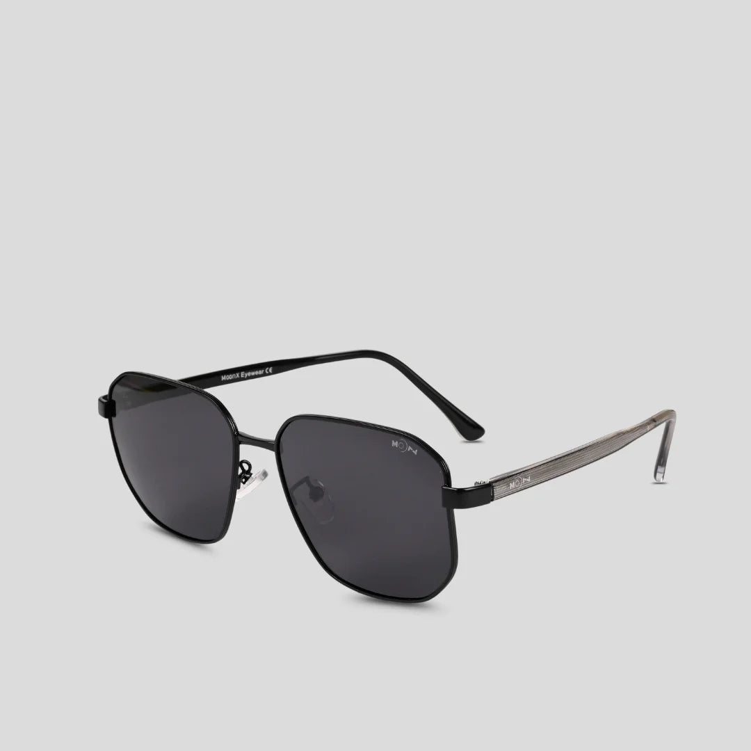 MOONX BRONZ – Polarised Square Metal Frame Sunglasses (Unisex)