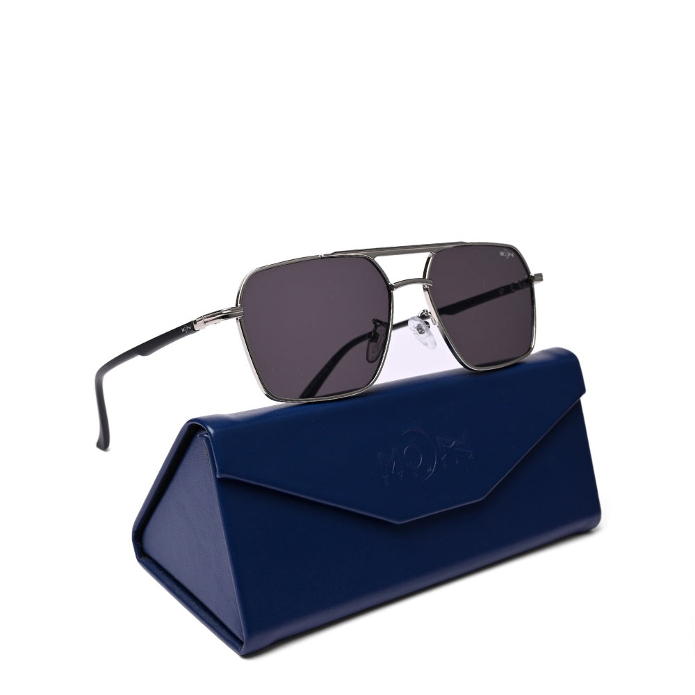 MOONX PHOBOS S1 – UV400 Rectangular Metal Sunglasses (Unisex)