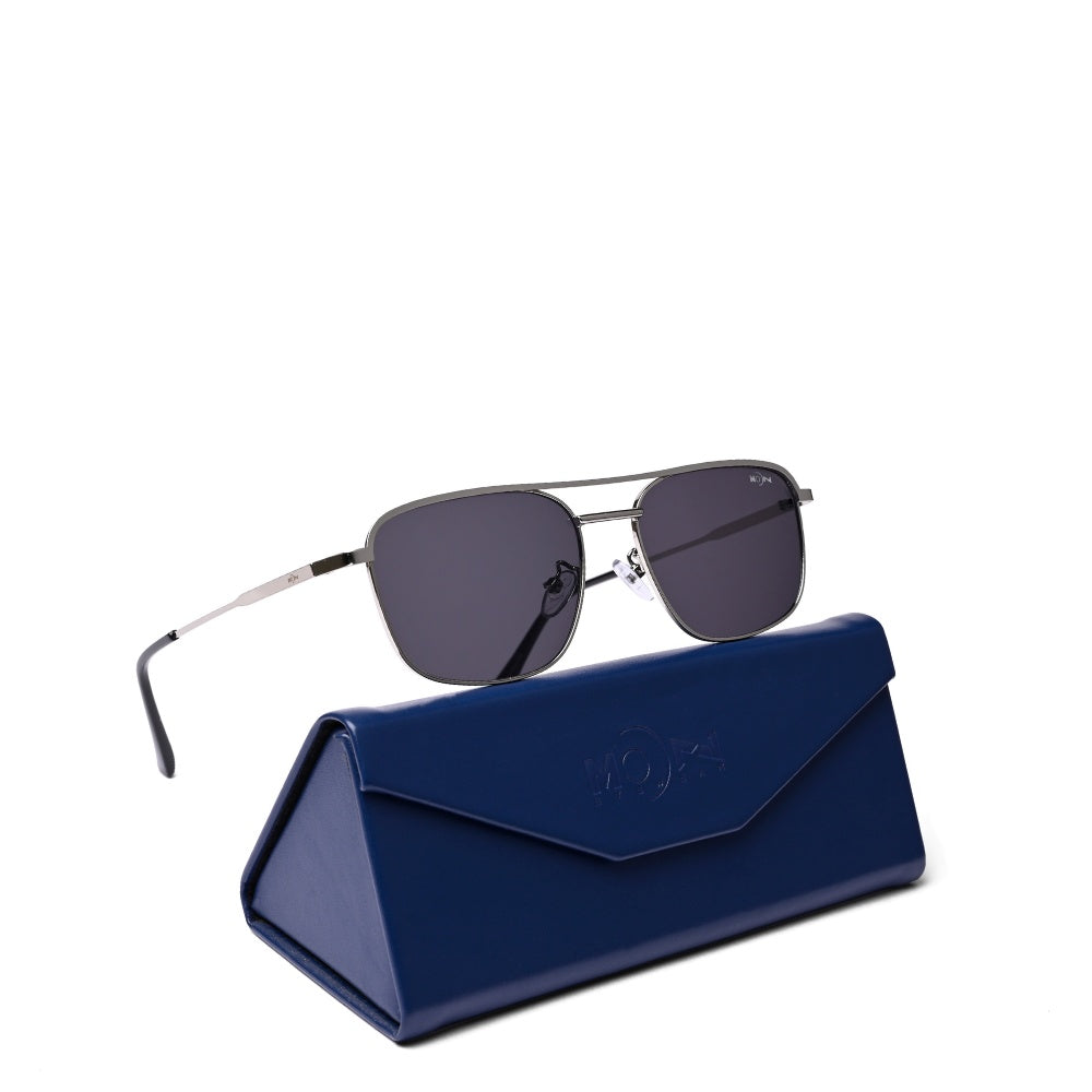 MOONX Z-AUTONOE S2 – UV400 Rectangular Metal Frame Sunglasses (Unisex)