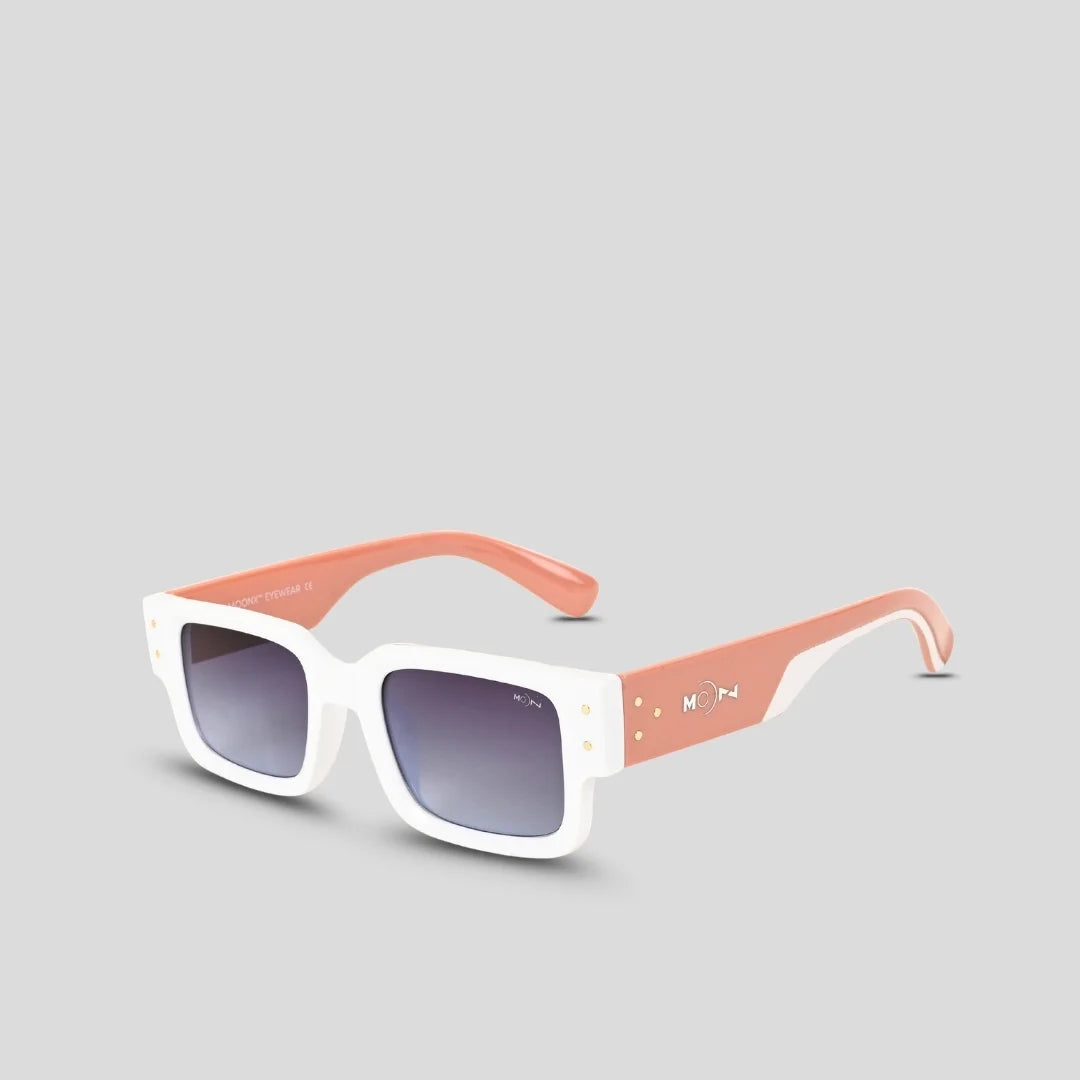 MOONX CLASSIC ICON (WH) - UV400 Rectangular Sunglasses (Unisex)