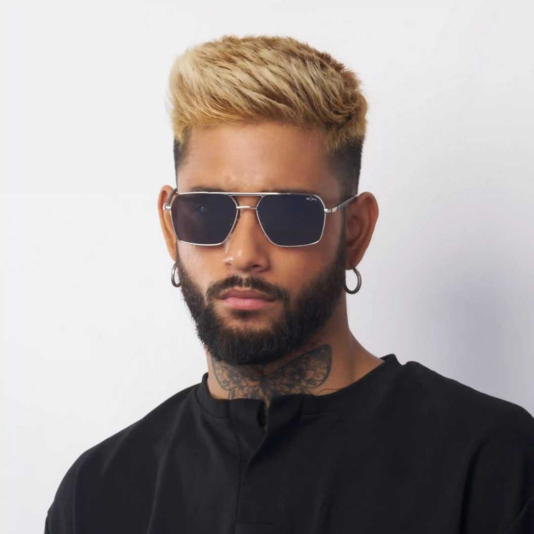 MOONX PHOBOS S1 – UV400 Rectangular Metal Sunglasses (Unisex)