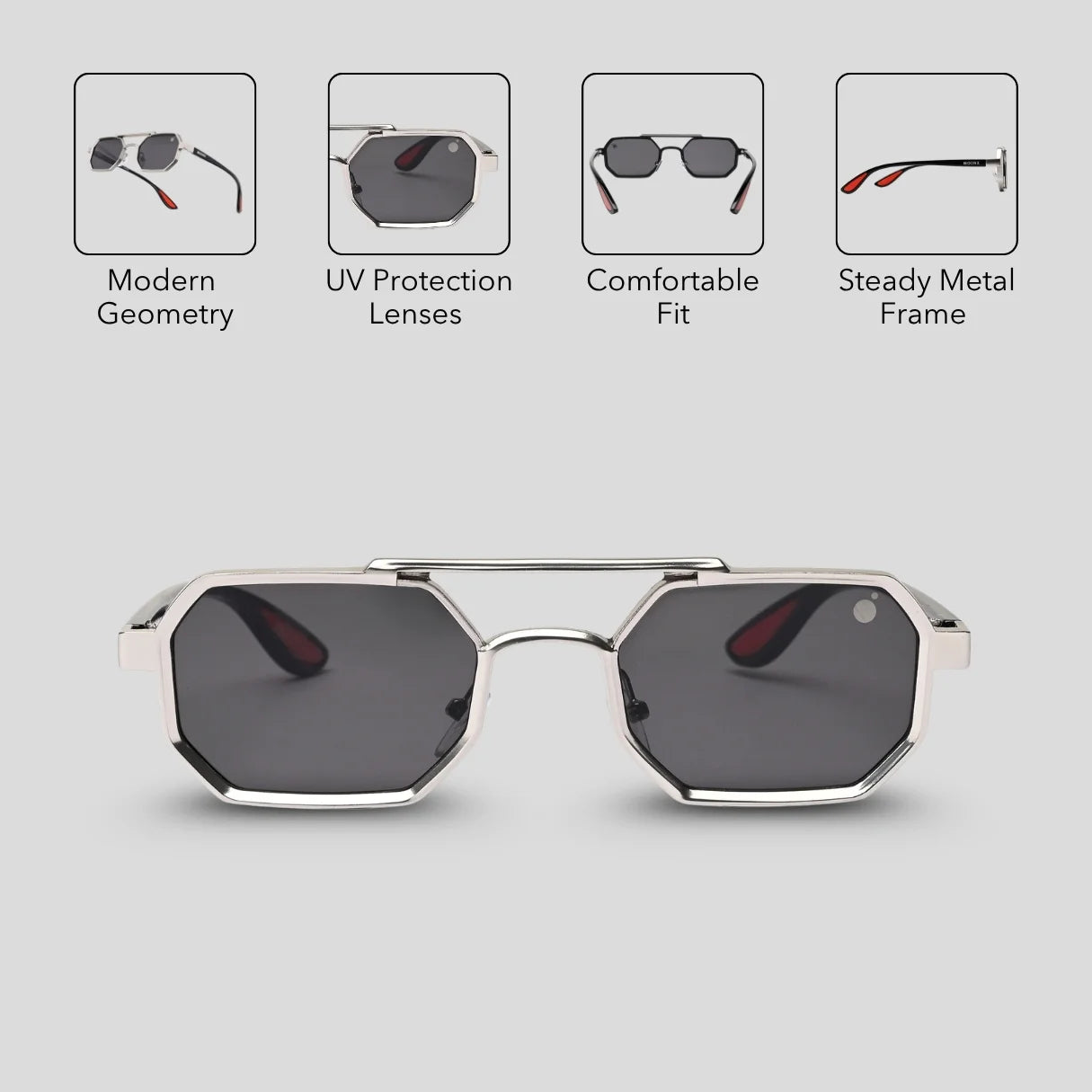 MOONX CLASSIC EDGE S3 – UV400 Modern Shape Sunglasses (Unisex)