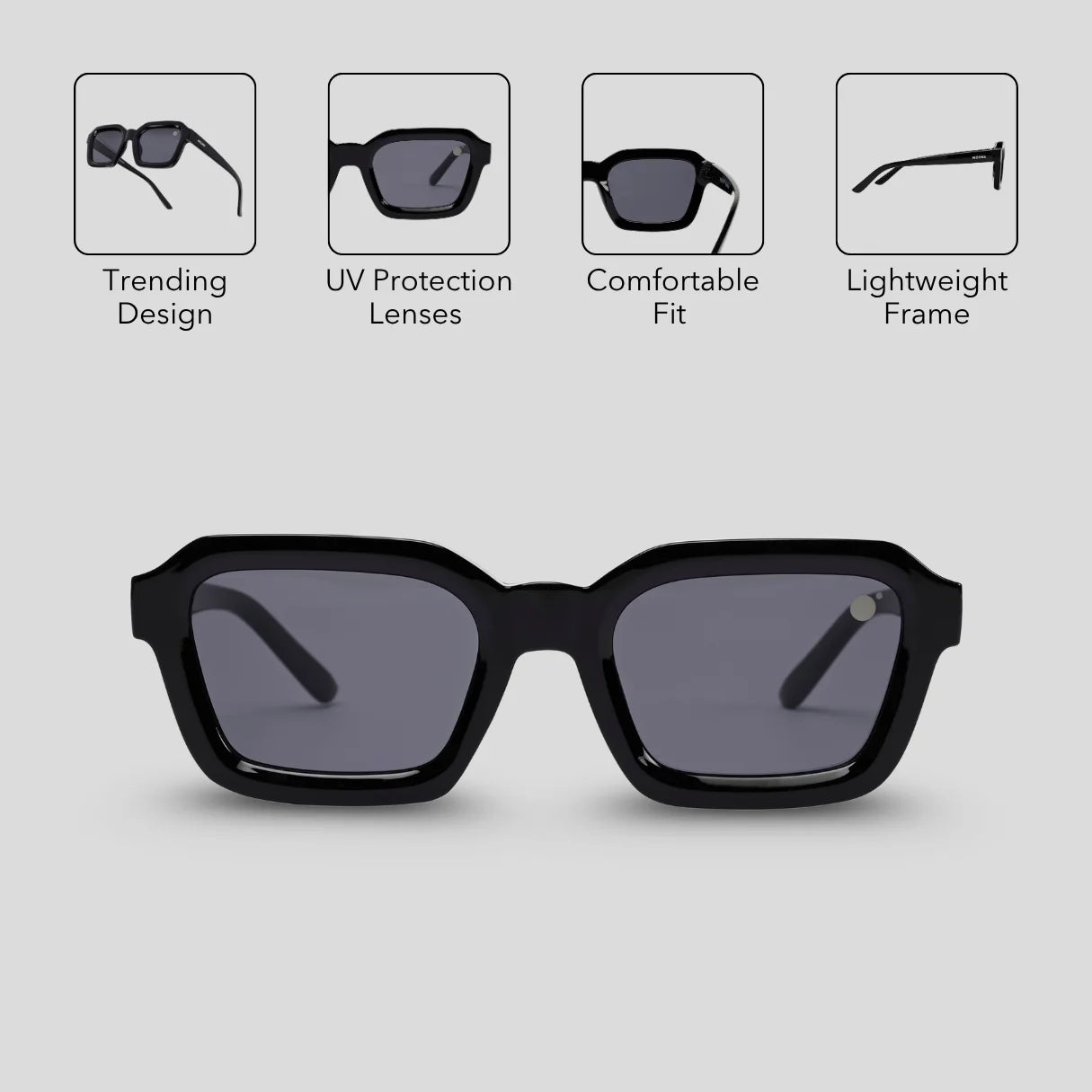 MOONX EROS S1 – UV400 Modern Geometrical Sunglasses (Unisex)