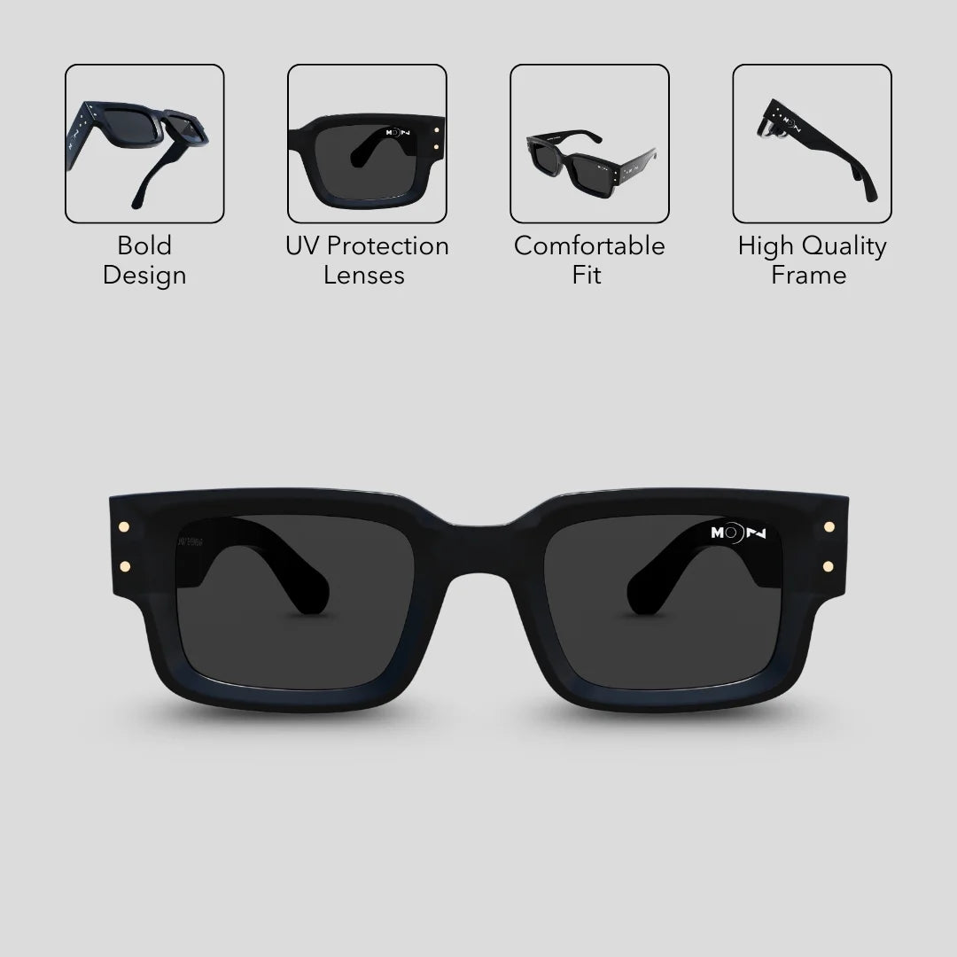MOONX CLASSIC ICON - UV400 Rectangular Sunglasses (Unisex)