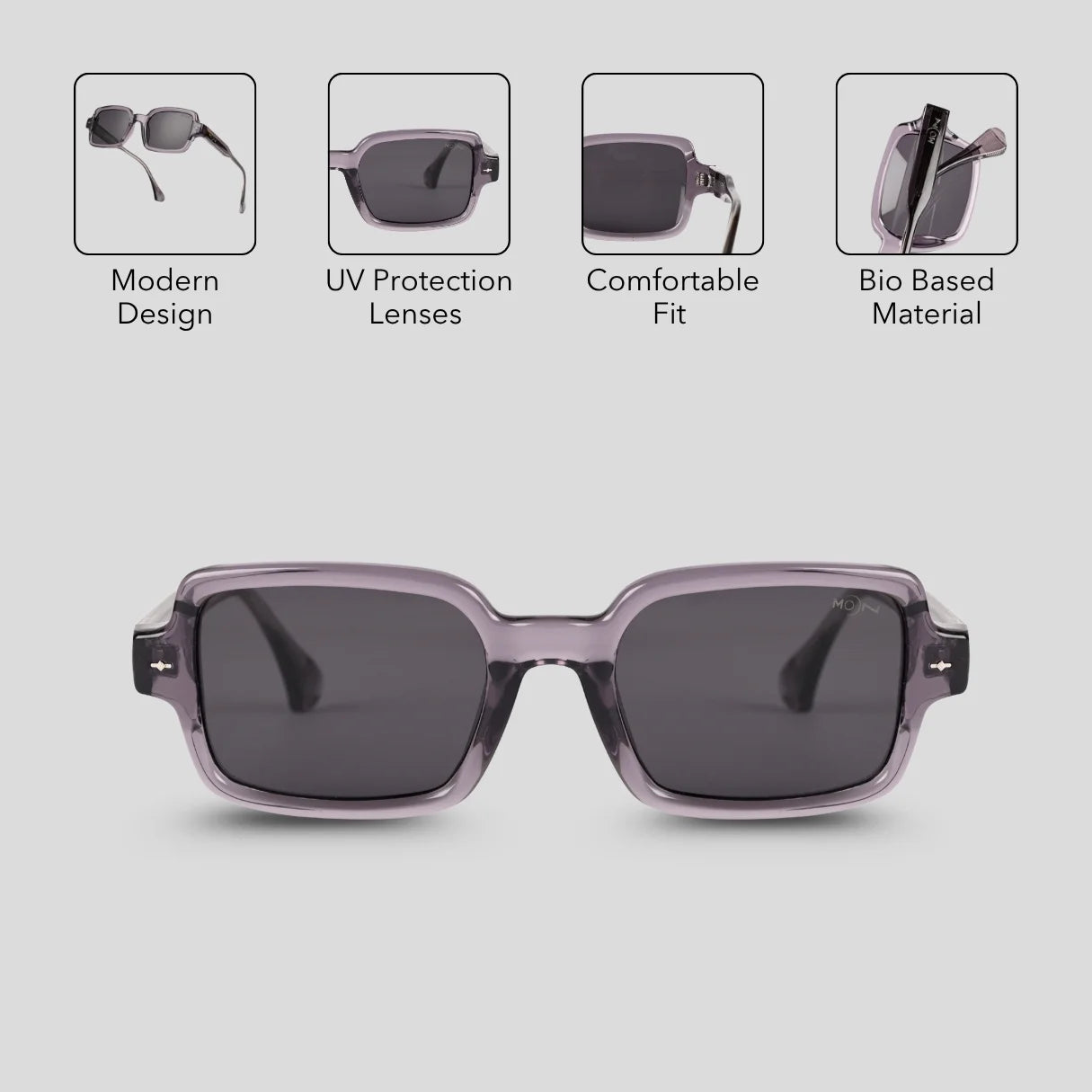 MOONX SELENE S2 – UV400 Square Lifestyle Sunglasses (Unisex)