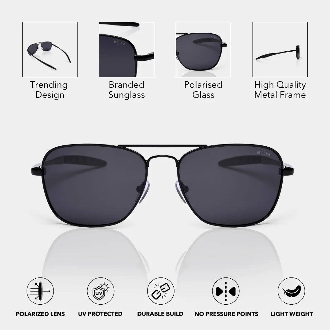 MOONX ANGEL S1 – Polarised Metal Aviator Sunglasses (Unisex)