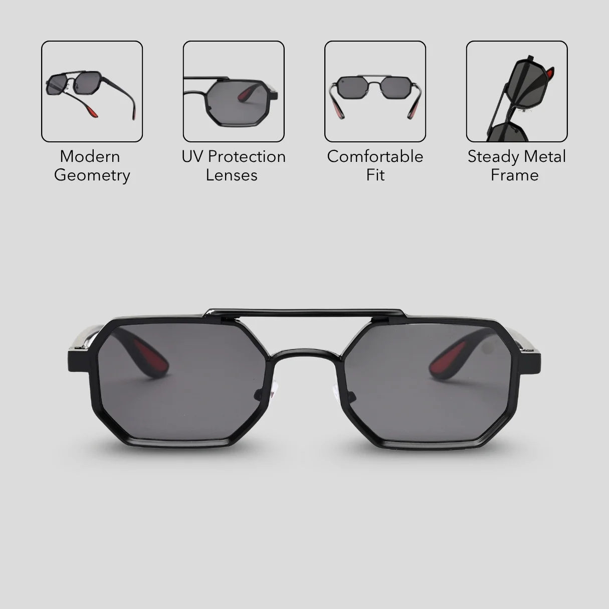 MOONX CLASSIC EDGE S1 – UV400 Modern Shape Sunglasses (Unisex)