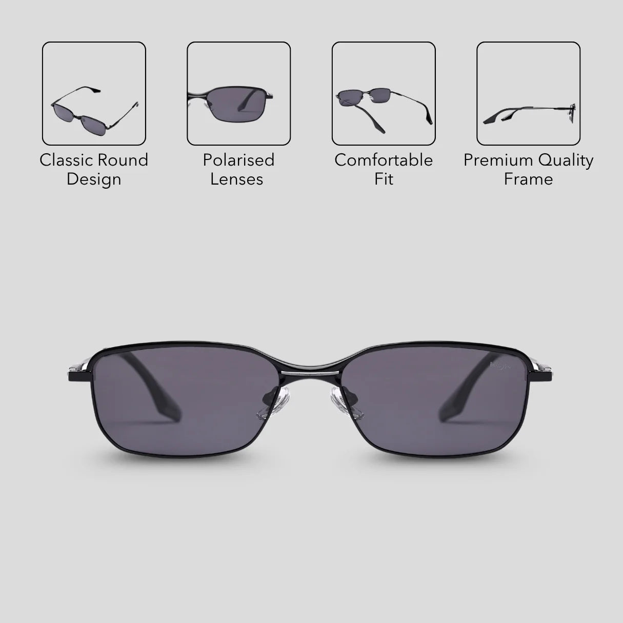 MOONX MOONWALK – Retro Polarised Metal Frame Sunglasses (Unisex)
