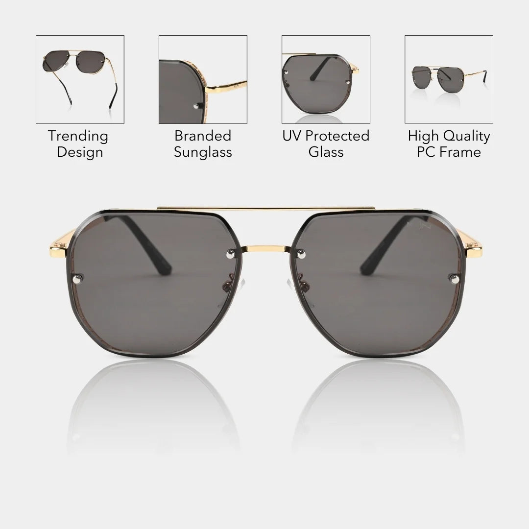 MOONX MAJOR S2 – UV400 Aviator Metal Frame Sunglasses (Unisex)