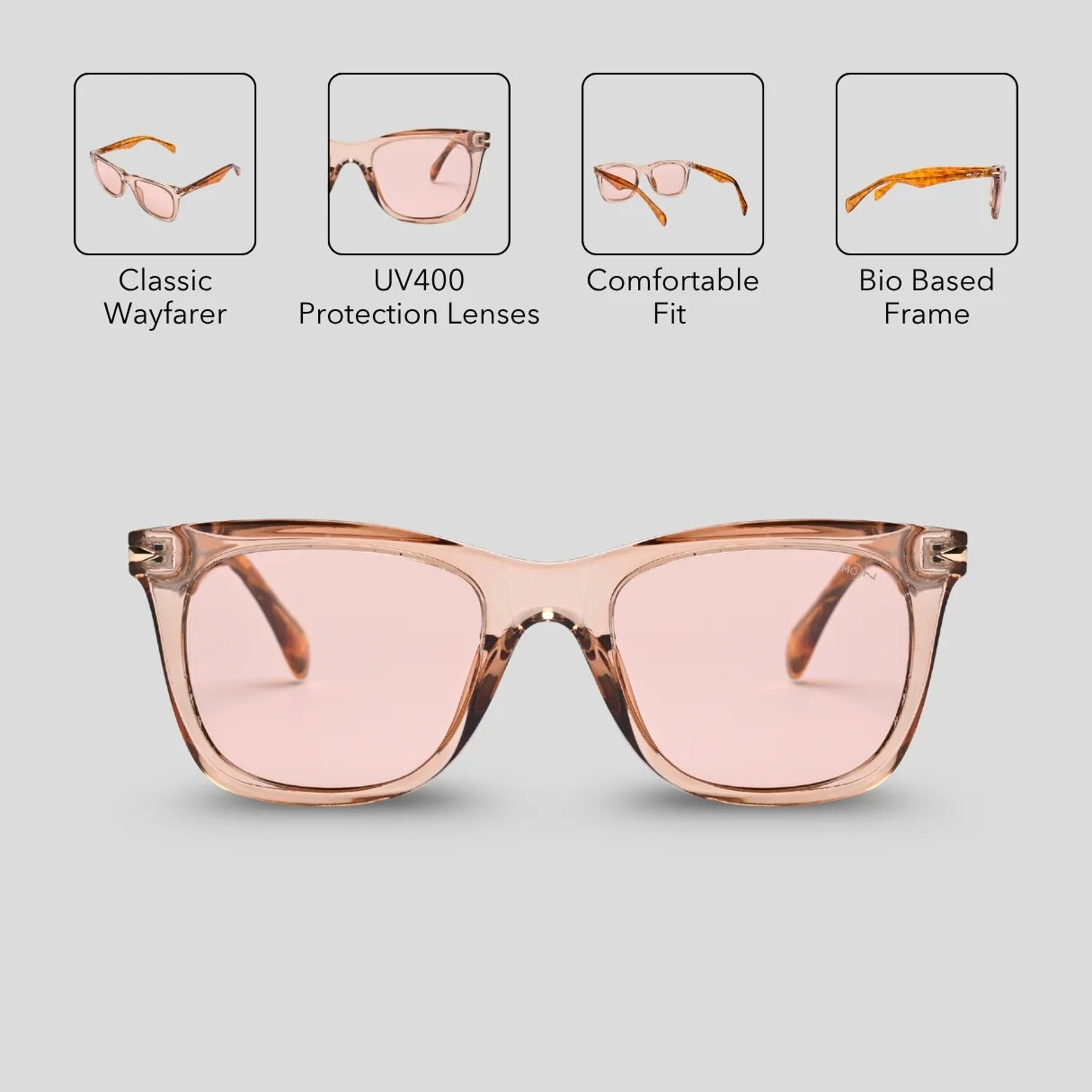 MOONX HUE S4 - Classic Wayfarer Sunglasses (Unisex)