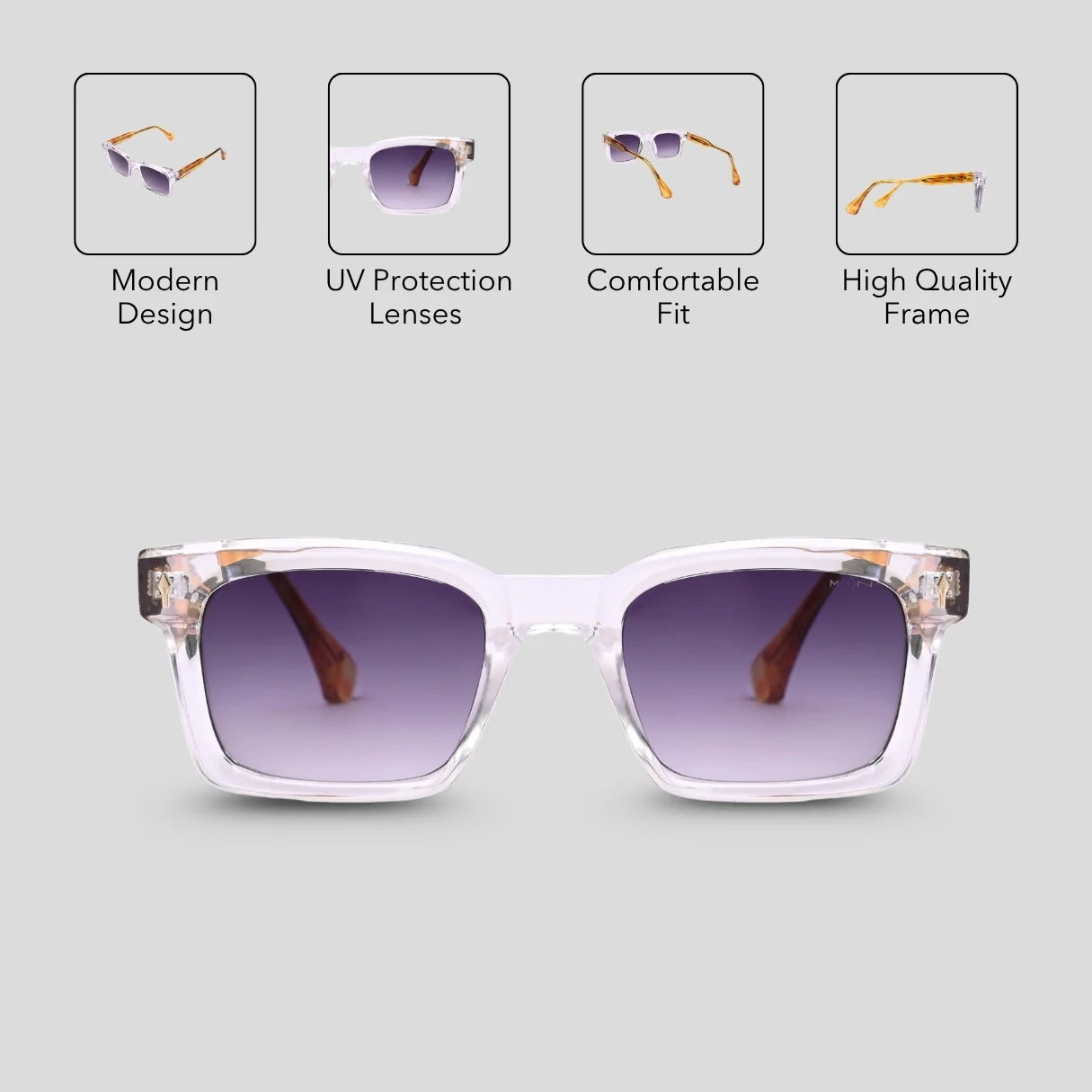 MOONX STELLERS S2 – UV400 Rectangular Sunglasses (Unisex)