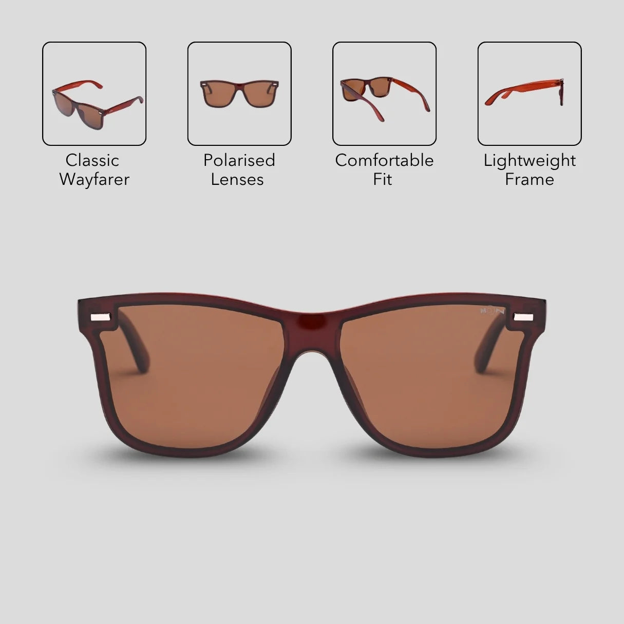 MOONX CLASSIC SQUARE S3 – Polarised Square Sunglasses (Unisex)