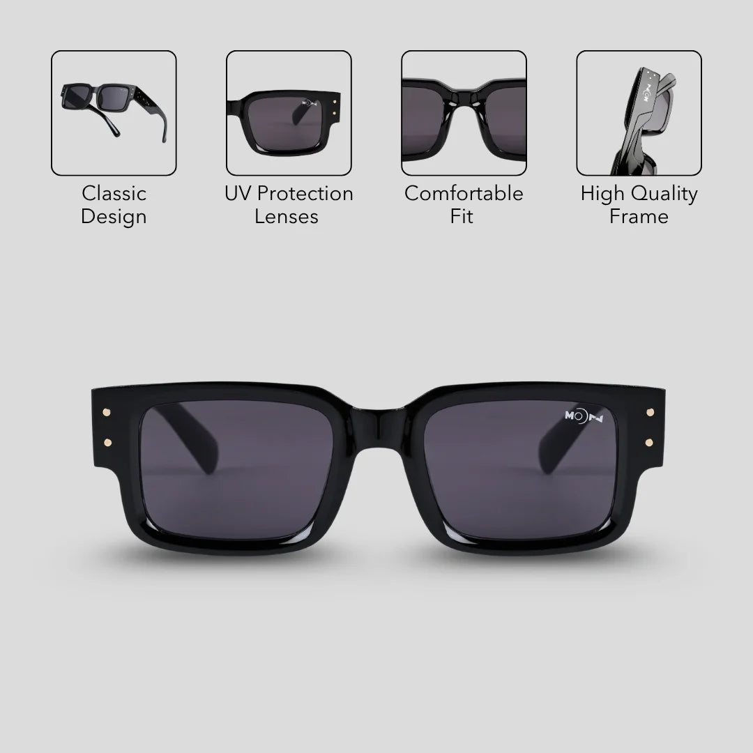 MOONX CLASSIC ICON - UV400 Rectangular Sunglasses (Unisex)