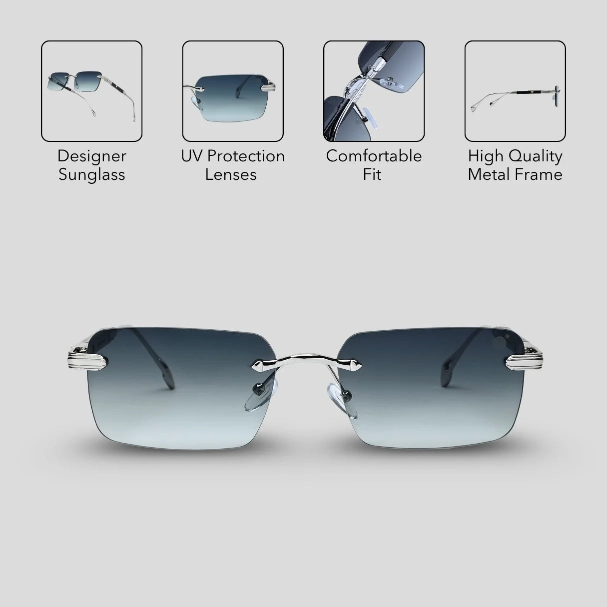MOONX MATTERS S3 (EXCLUSIVE) - UV400 Luxury Rimless Sunglasses