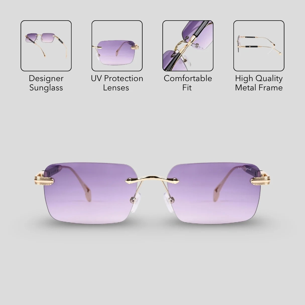 MOONX MATTERS S2 - UV400 Luxury Rimless Sunglasses