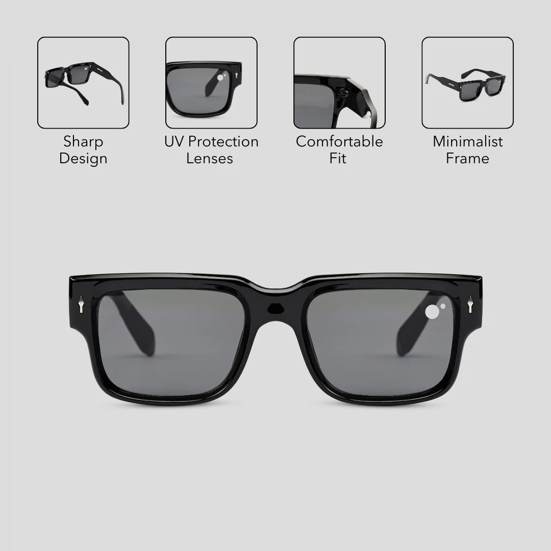 MOONX SUPERMOON S1 – UV400 Rectangular Frame Sunglasses (Unisex)