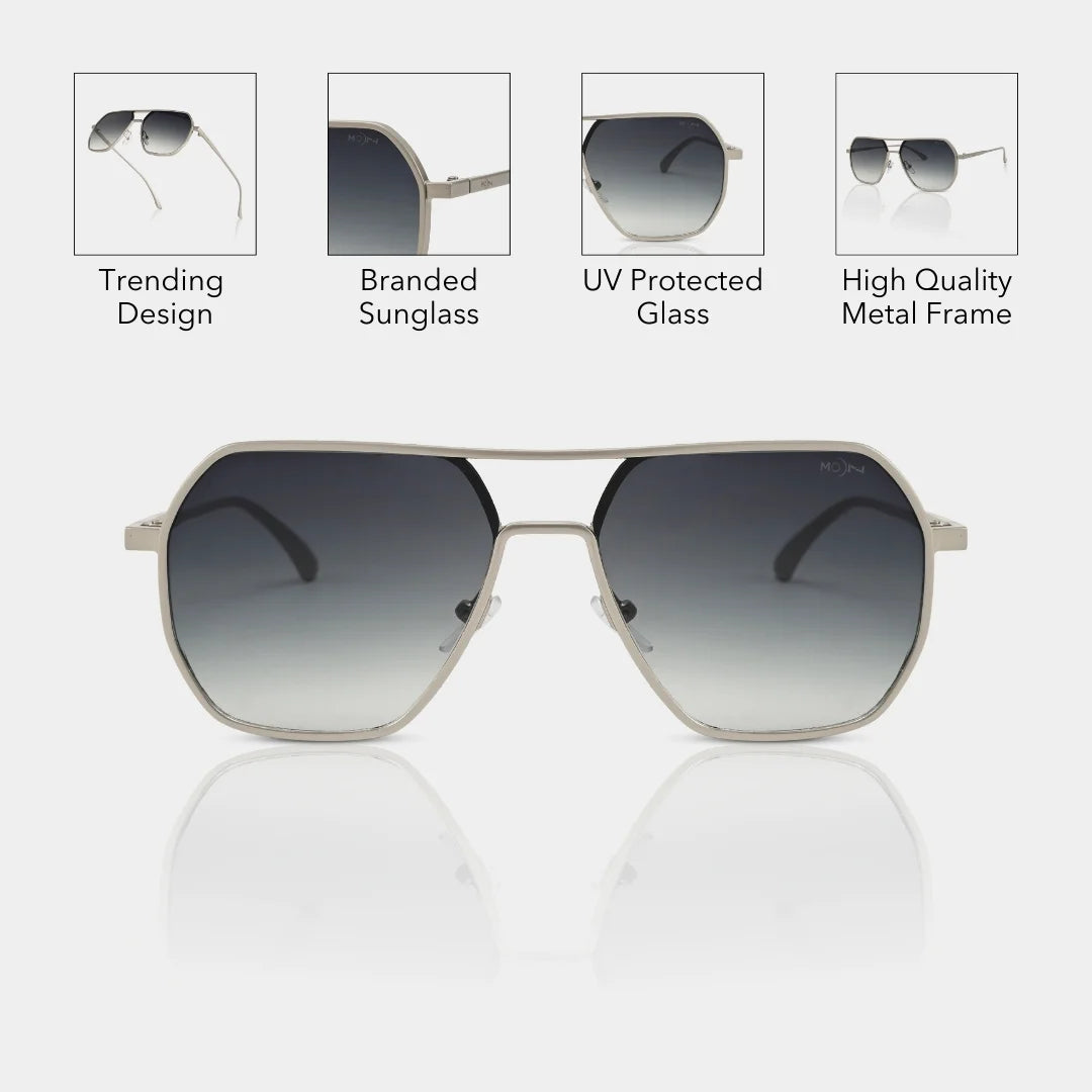 MOONX THYONE S4 – UV400 Aviator Metal Frame Sunglasses (Unisex, Trending)