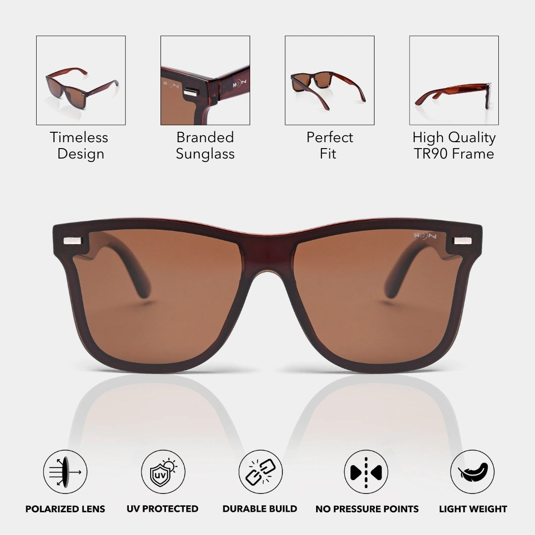 MOONX CLASSIC SQUARE S3 – Polarised Square Sunglasses (Unisex)