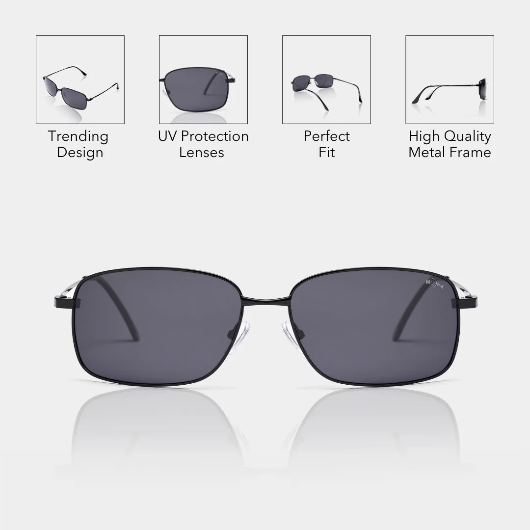 MOONX EXPOSE S1 – Polarised Metal Wrap‑Around Sunglasses (Unisex)