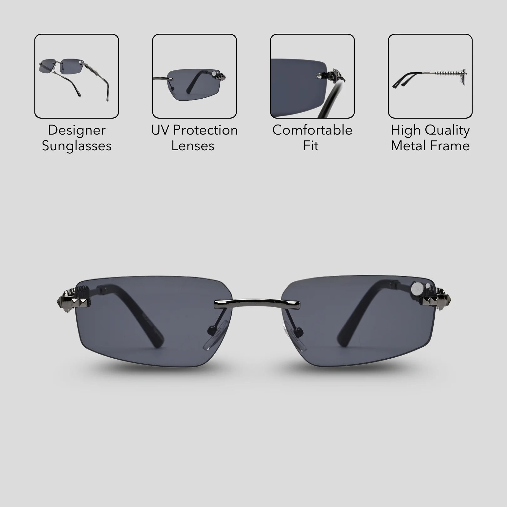 MOONX EXPLORER – Rimless Luxury Designer Sunglasses