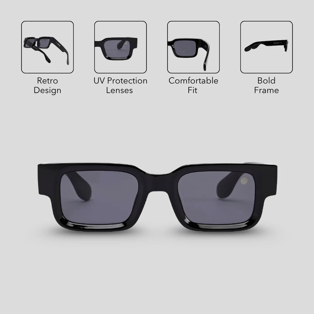 MOONX THE 1969 – UV400 Premium Luxury Rectangular Sunglasses (Unisex)