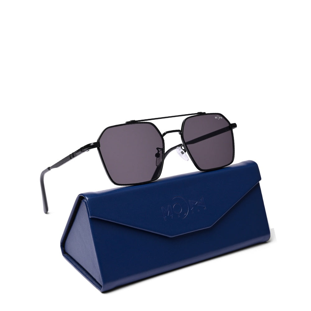 MOONX RISE S1 – UV400 Rectangular Metal Frame Sunglasses (Unisex)