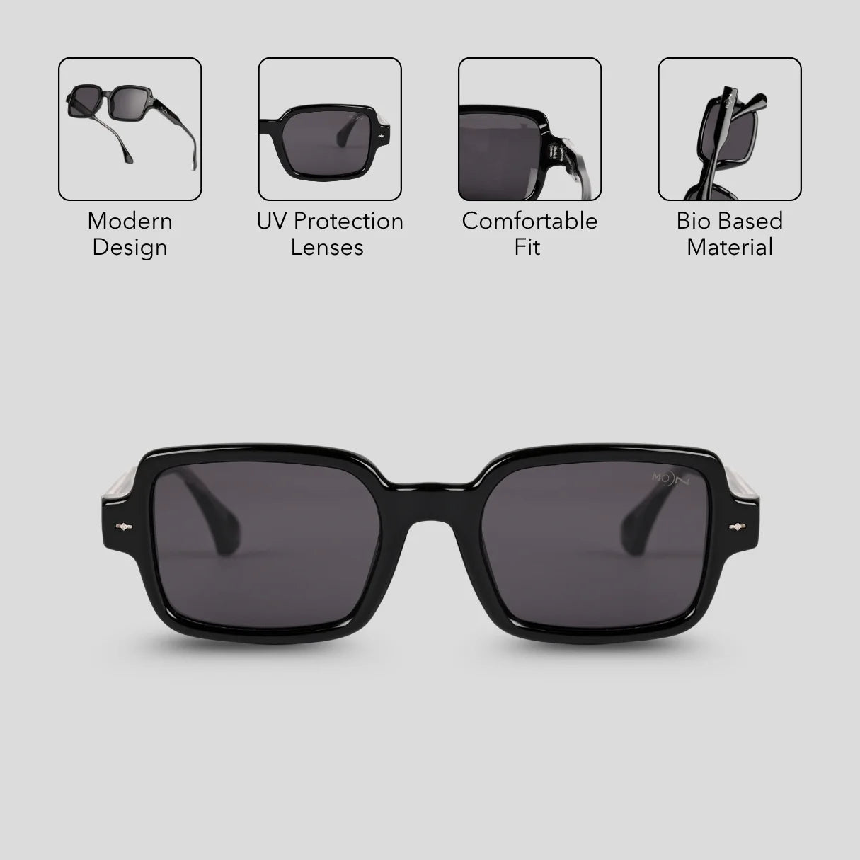 MOONX SELENE S1 – UV400 Square Lifestyle Sunglasses (Unisex)