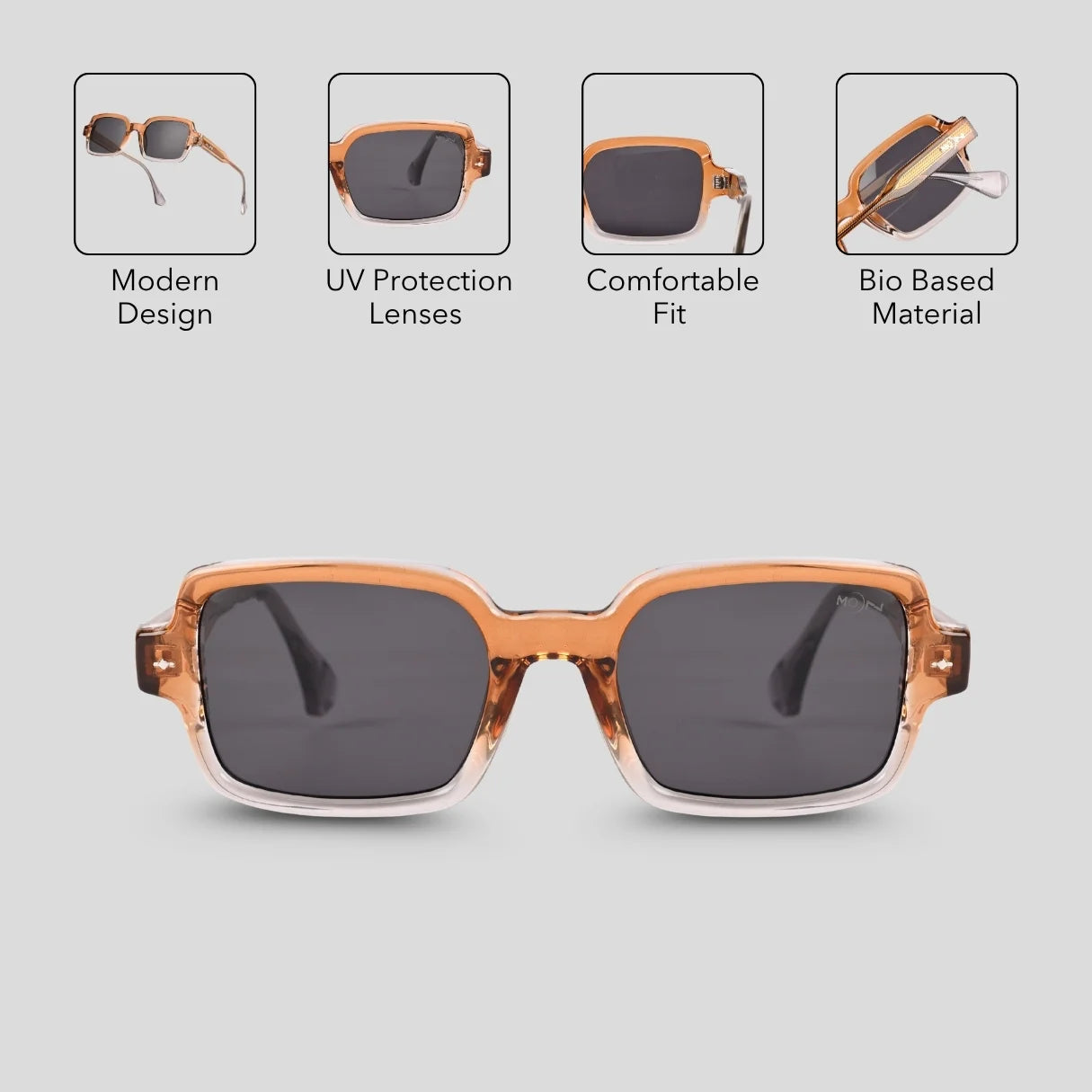 MOONX SELENE S6 – UV400 Square Lifestyle Sunglasses (Unisex)