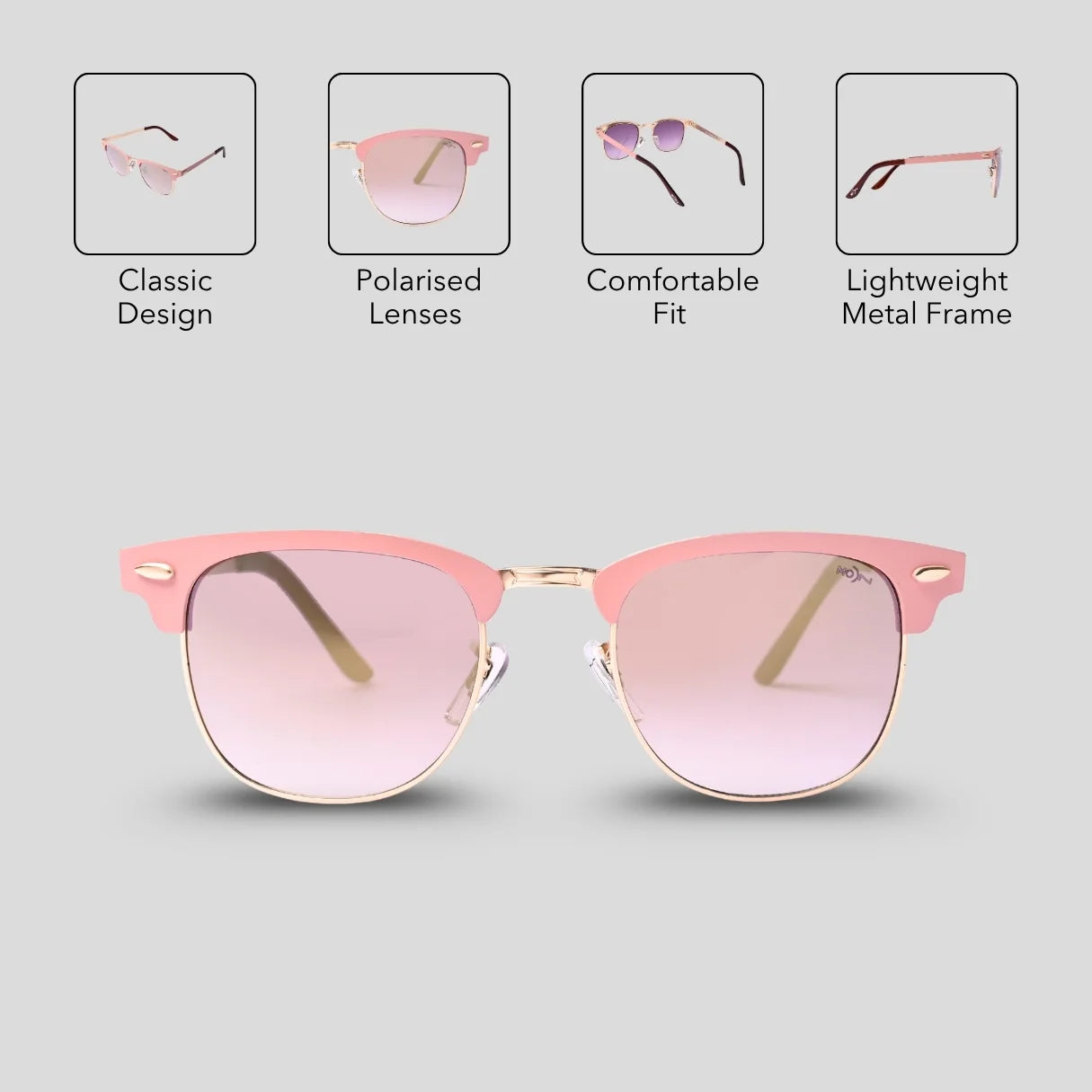 MOONX CLASSIC CLUB S6 – Polarised Clubmaster Sunglasses (Unisex)