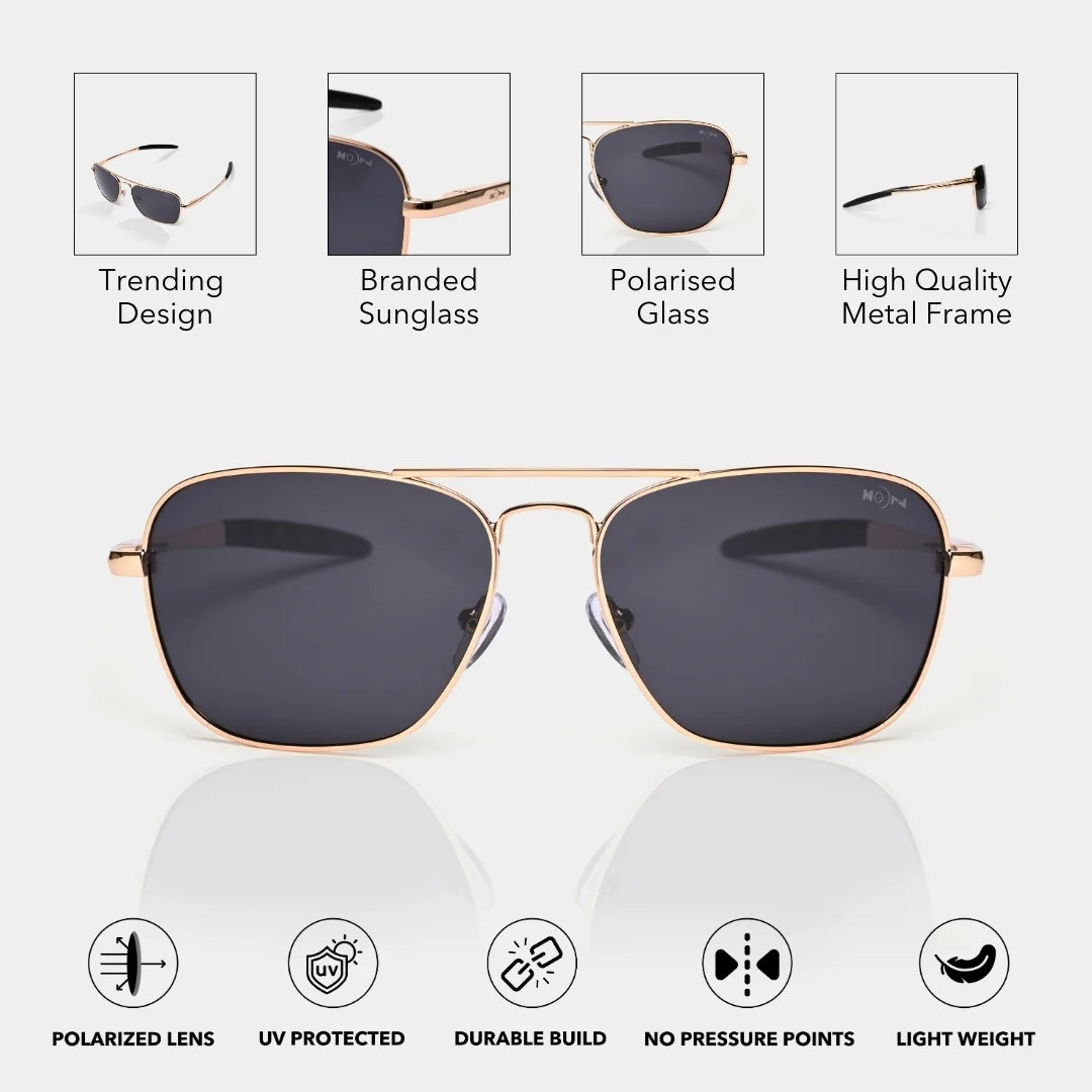 MOONX ANGEL S2 – Polarised Metal Aviator Sunglasses (Unisex)