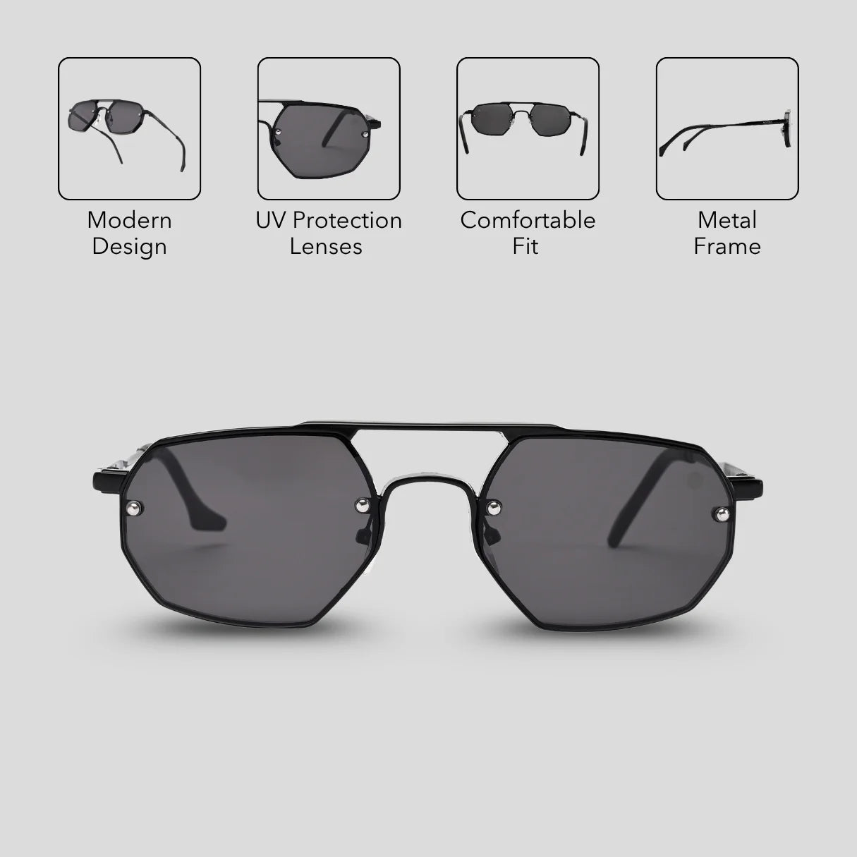 MOONX GEOMETRY – UV400 Geometric Shape Sunglasses (Unisex)