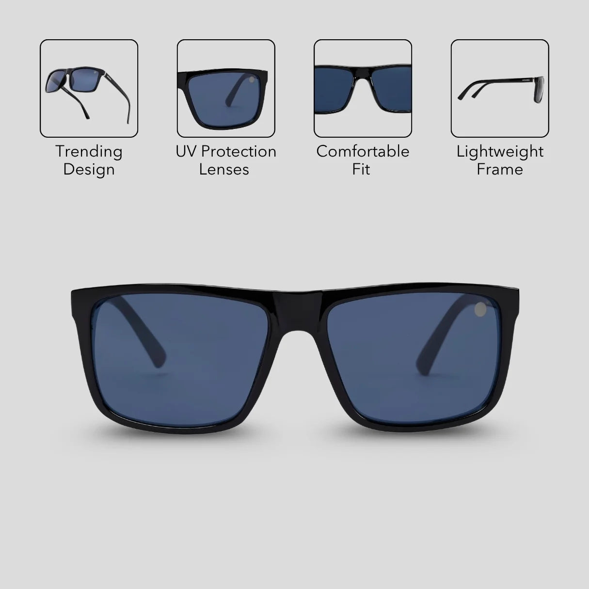 MOONX DAWN – UV400 Modern Rectangular Sunglasses (Unisex)