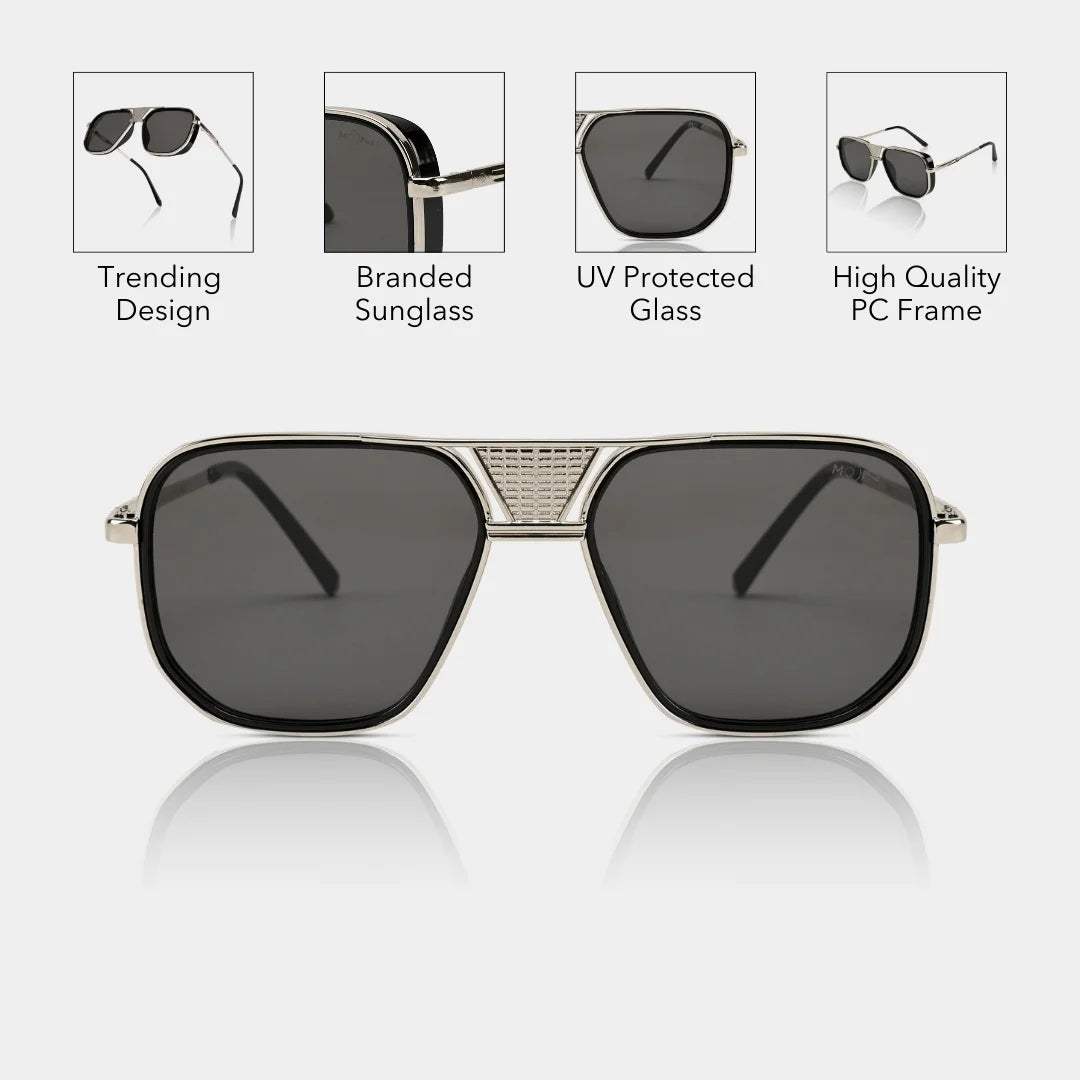 MOONX REAL NOVA S3 – UV400 Aviator Metal Frame Sunglasses (Unisex)