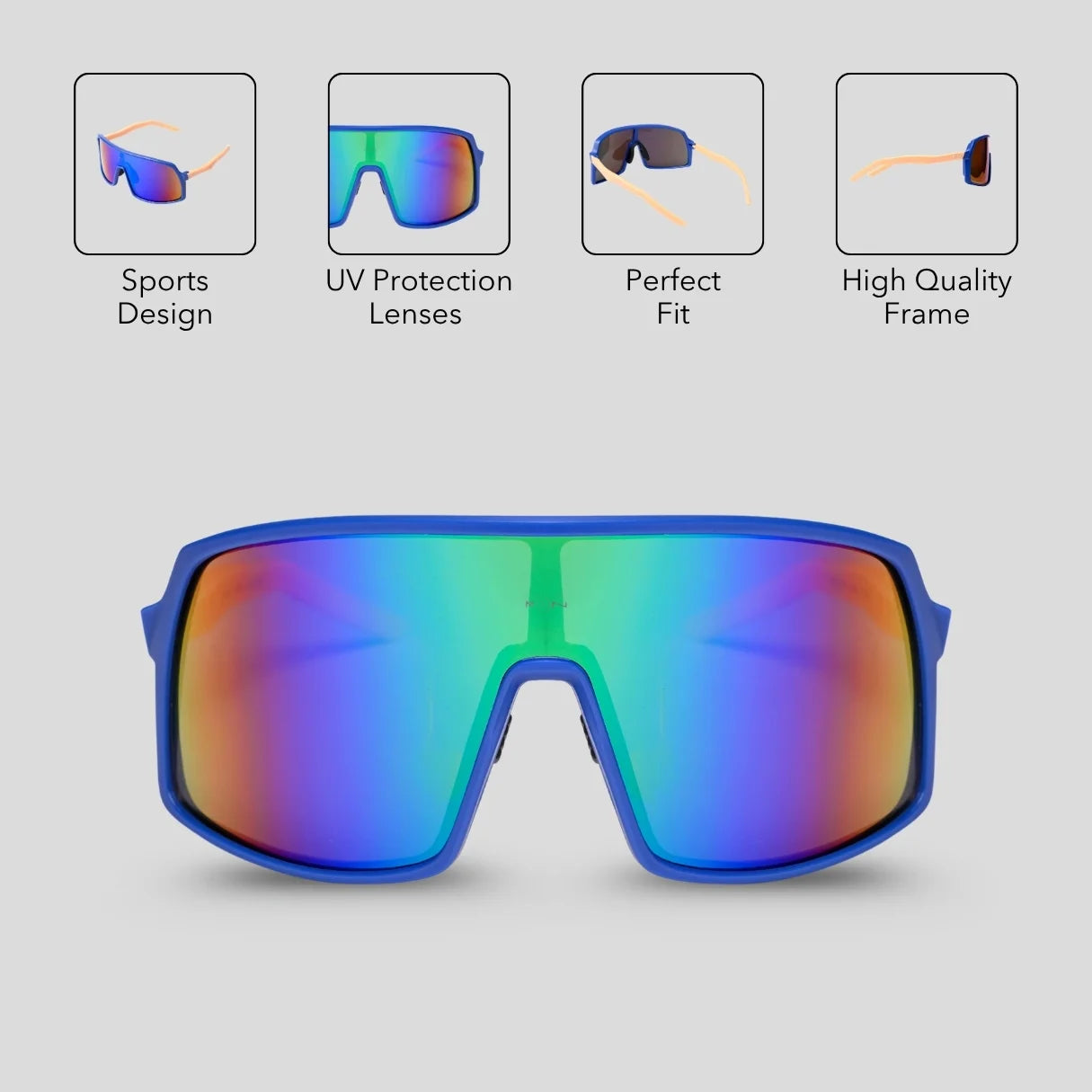 MOONX HERO S4 – UV400 Wrap‑Around Sports Sunglasses (Unisex)