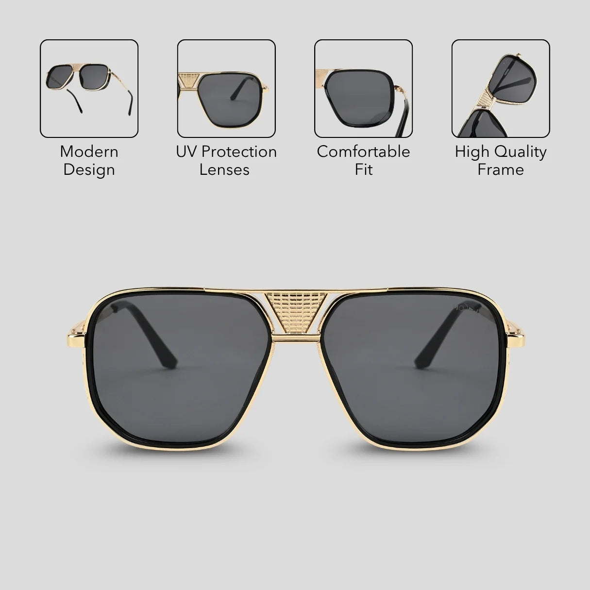MOONX REAL NOVA S2 – UV400 Aviator Metal Frame Sunglasses (Unisex)