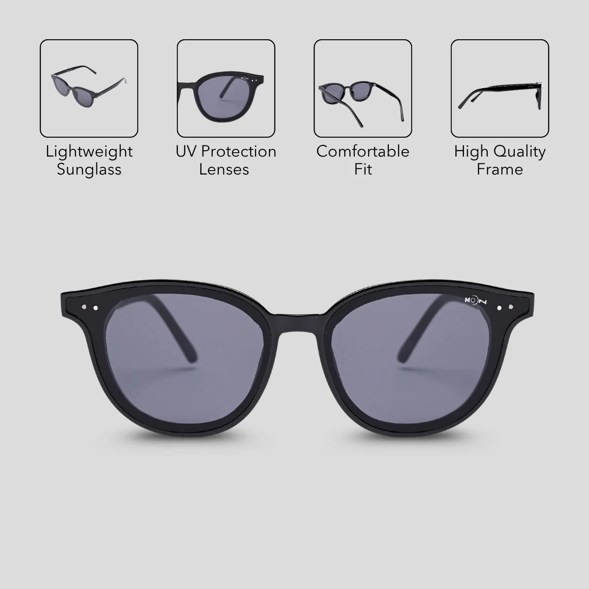 MOONX MIMAS S1 – UV400 Cat‑Eye Sunglasses (Unisex)