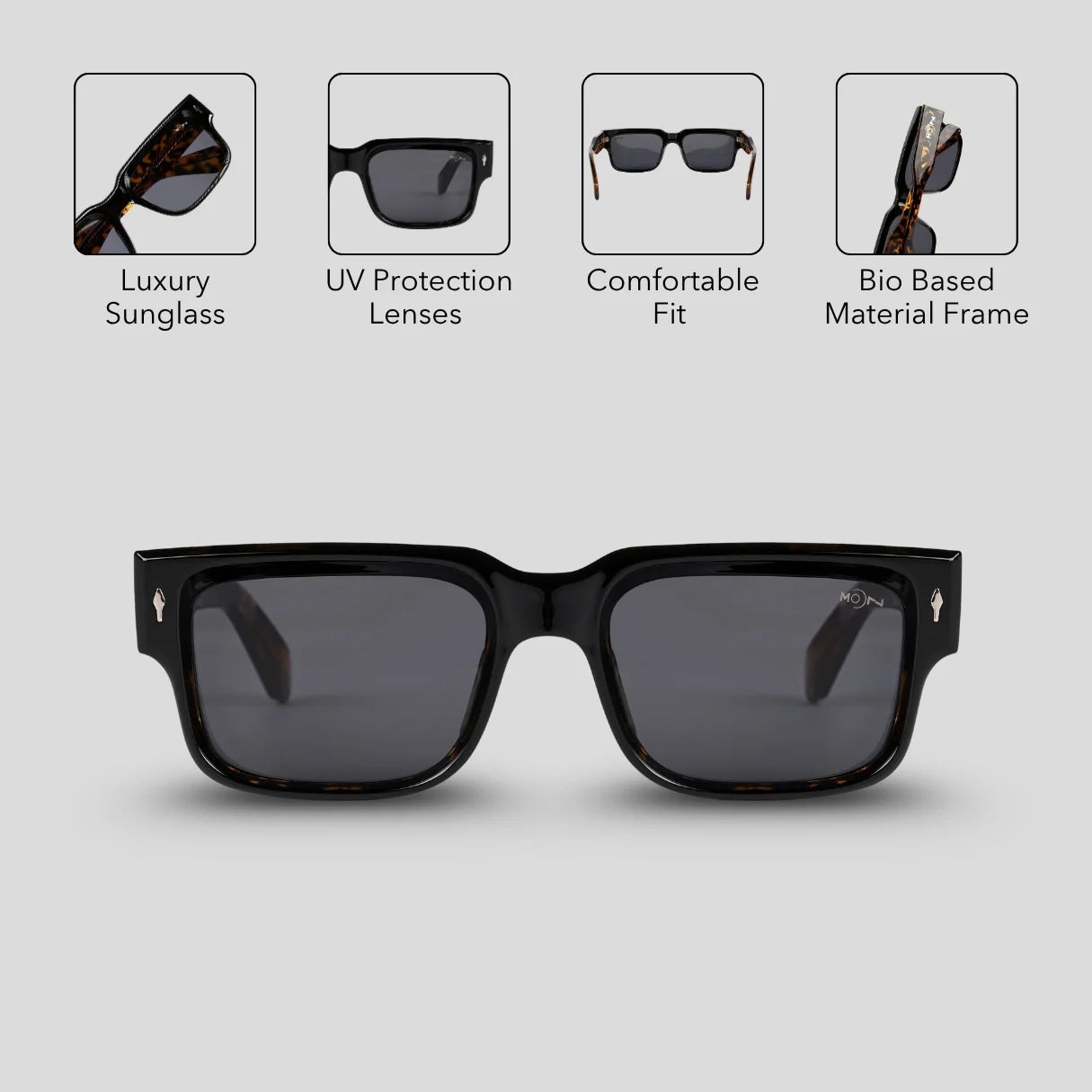 MOONX SUPERMOON S7 – UV400 Rectangular Frame Sunglasses (Unisex)