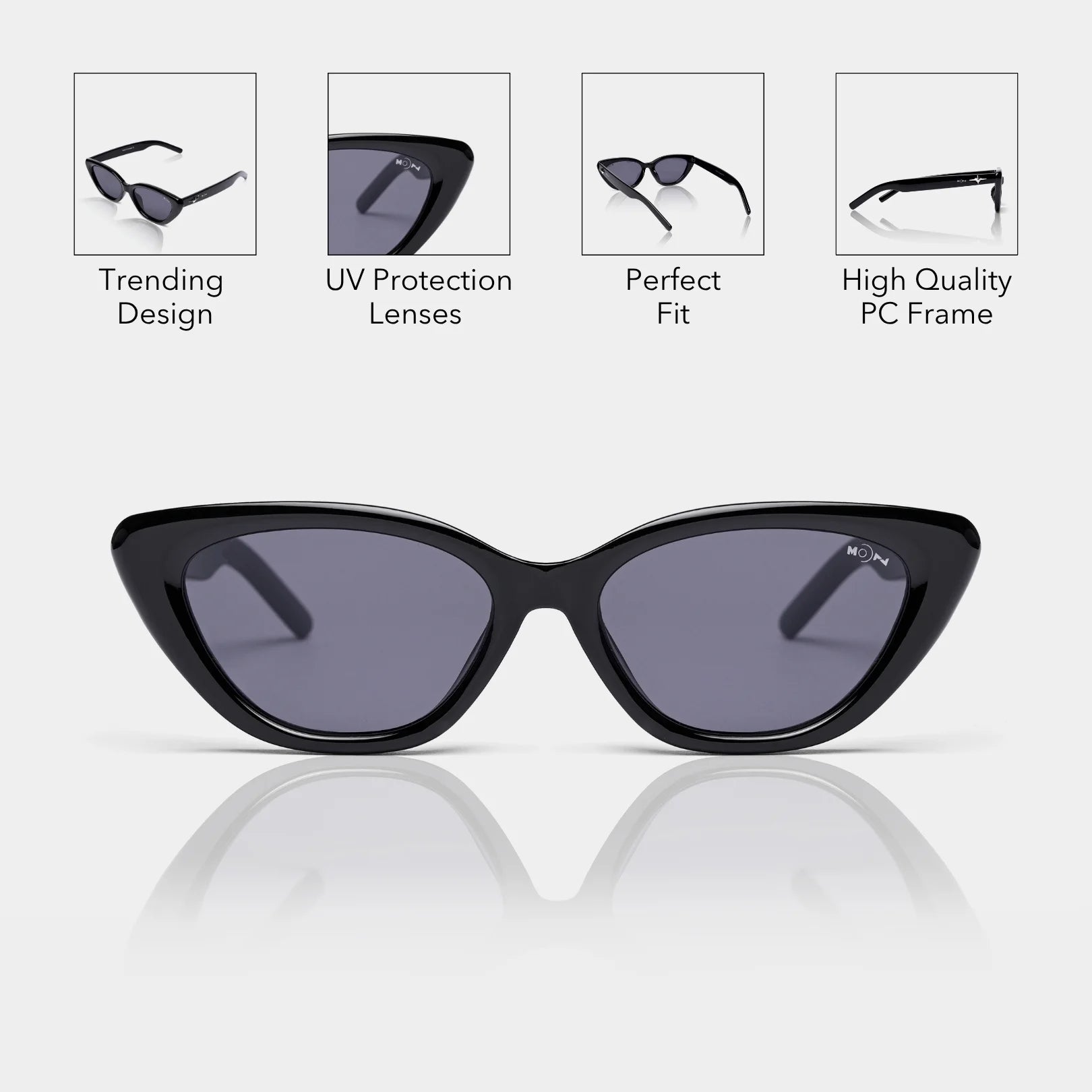 MOONX KATIE S1 – UV400 Cat‑Eye Sunglasses (Women)