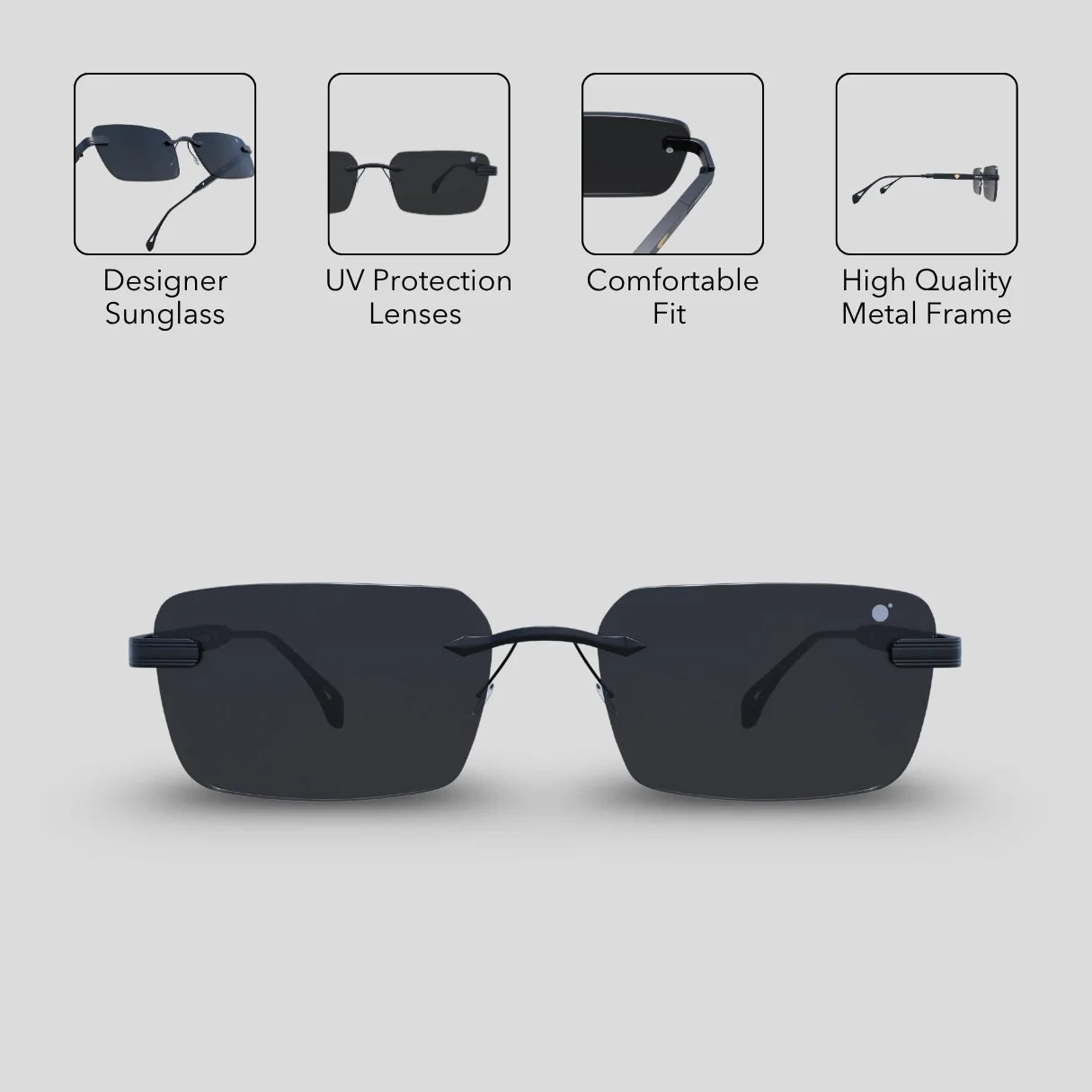 MOONX MATTERS S1 - UV400 Luxury Rimless Sunglasses