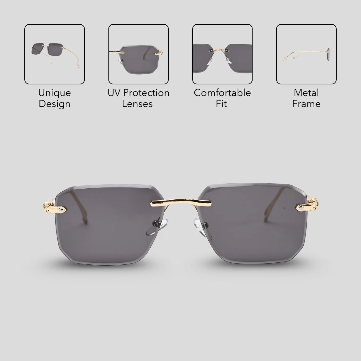 MOONX CYLLENE – UV400 Rectangular Sunglasses (Unisex)