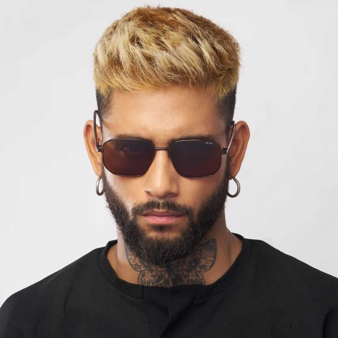 MOONX BRONZ S1 – Polarised Square Metal Frame Sunglasses (Unisex)
