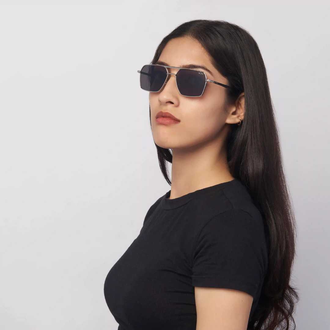 MOONX PHOBOS S1 – UV400 Rectangular Metal Sunglasses (Unisex)