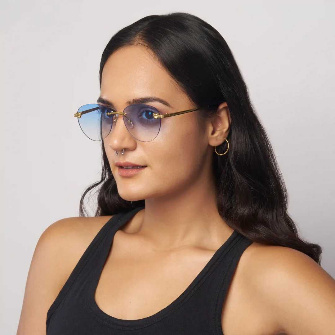 MOONX HIMALIA S3 - UV400 Rimless Oval Sunglasses