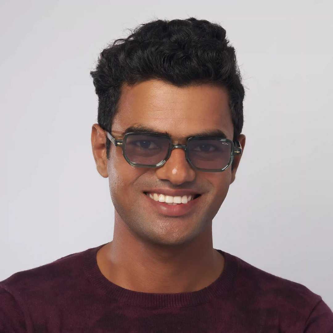 MOONX PHOENIX S5 – Transparent Rectangular Sunglasses (Unisex)