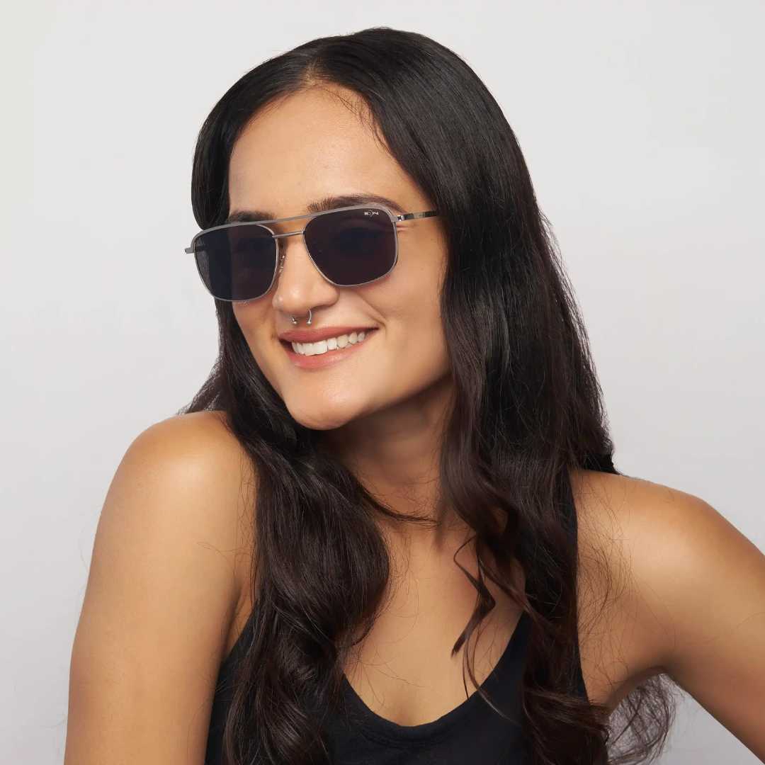 MOONX Z-AUTONOE S2 – UV400 Rectangular Metal Frame Sunglasses (Unisex)